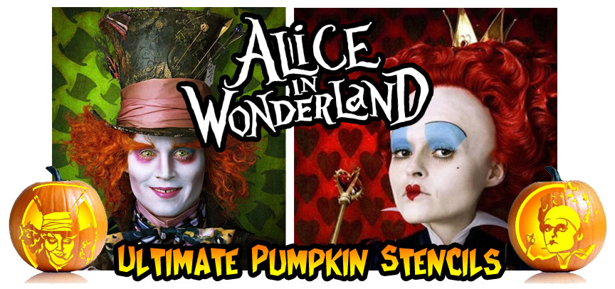 alice in wonderland pumpkin carving stencils | pumpkin patterns
