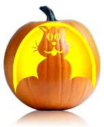 Black Kitty Pumpkin Carving Stencil