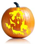 Scared Ghost Pumpkin Stencil