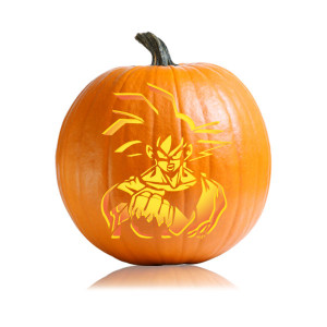 Super Saiyan Goku Halloween Pumpkin Stencil