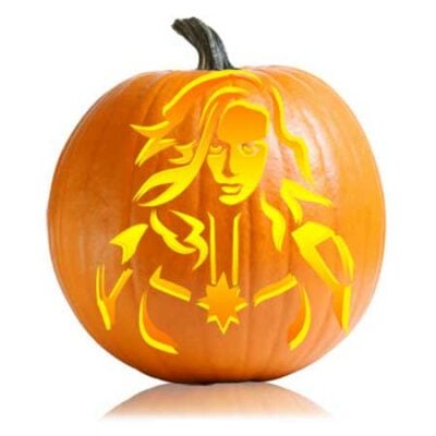 Captain Marvel Stencil - Ultimate Pumpkin Stencils